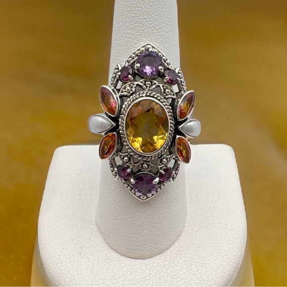 🌟NICKY BUTLER 925 Sterling Silver Citrine Multi Gem ONE OF A KIND Ring Size 8.5 - Picture 2 of 12